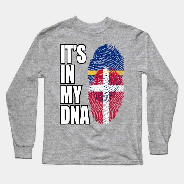 Danish And Nauruan Mix DNA Flag Heritage Long Sleeve T-Shirt by Just Rep It!!